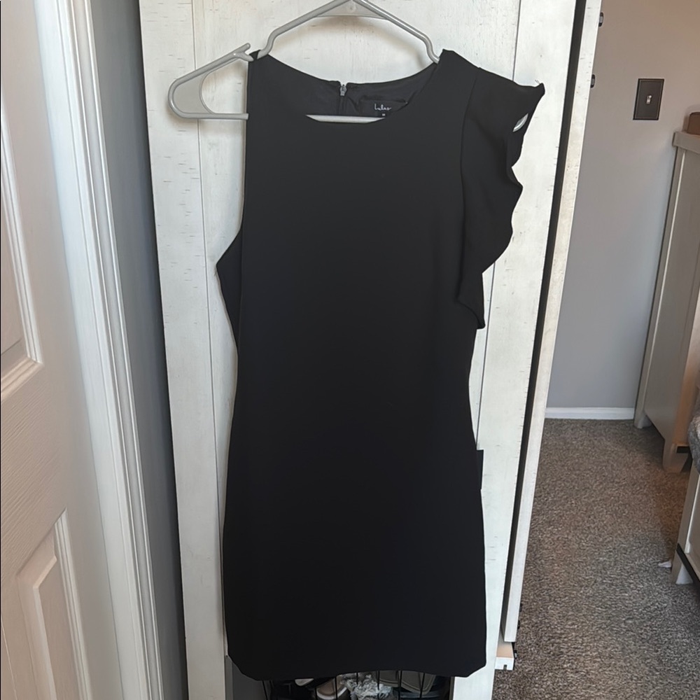 Lulu's Black Ruffle Sleeve Dress